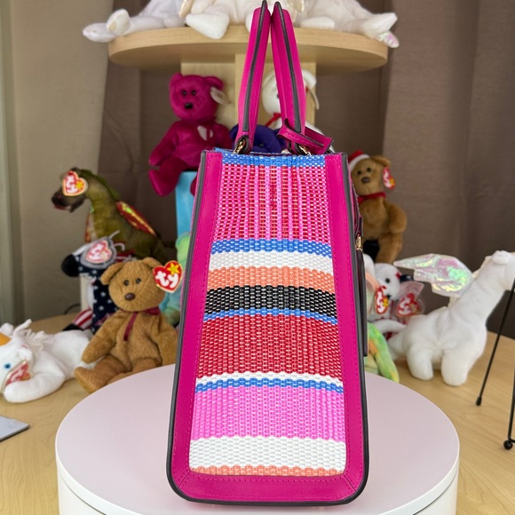 💥NWOT KATE SPADE - Manhattan Striped Woven Straw Small Tote - DE464 - Picture 6 of 17